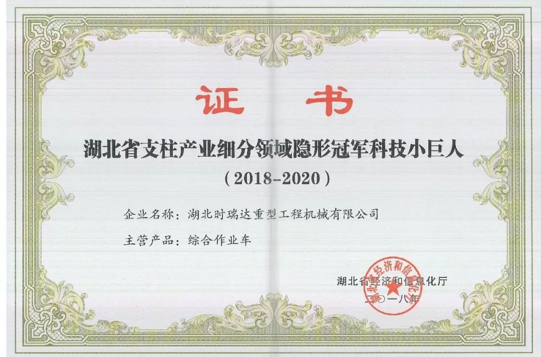 湖北万象城平台被授予“湖北省支柱产业细分领域隐形冠军科技小巨人”​